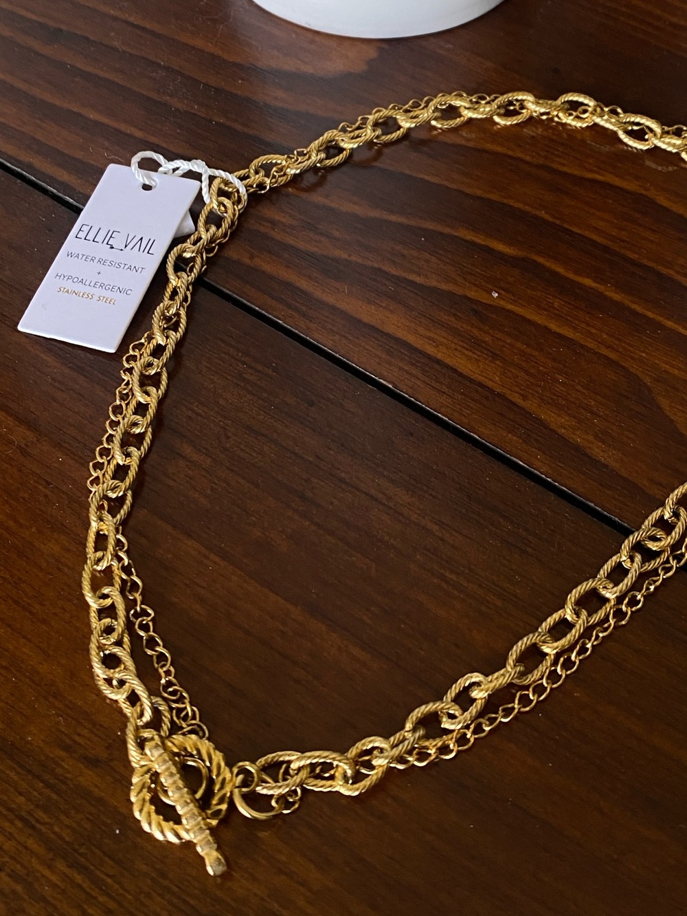 NWT Ellie Vail “Sutton” Gold Layered Necklace in Zipper Gift Pouch - Picture 7 of 14